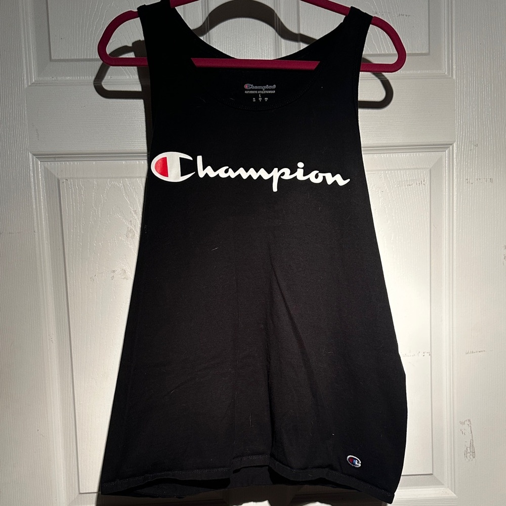 Champion Black Tank Top with Logo